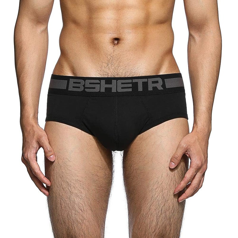 BSHETR Men's Underwear Briefs 5-Pack Cotton Low Rise Multi Color Soft Underpant (Black(5-Pack), Medium 28"-30",71cm-76cm) - Image 5